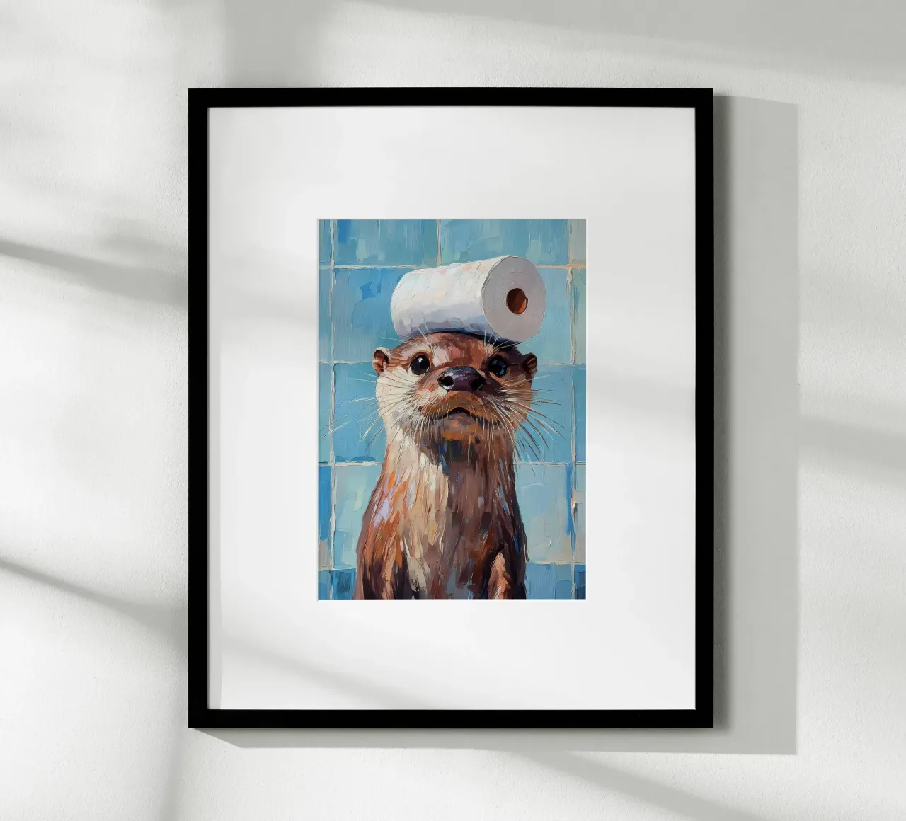 Otter met wc-hoed hahnemühle van Adrian Patel