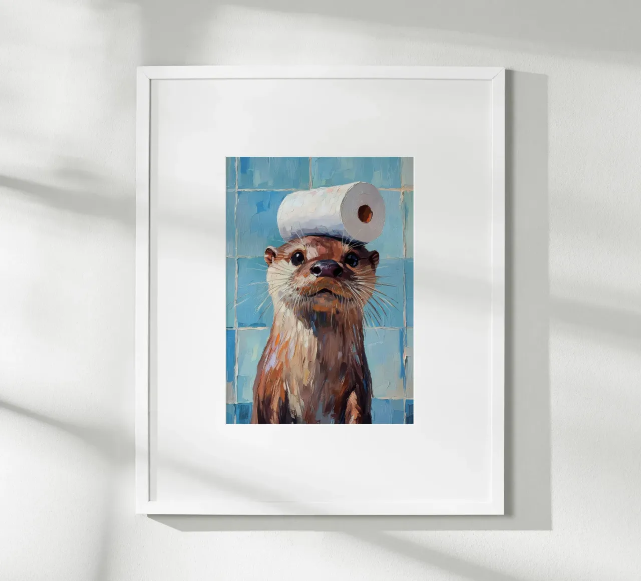 Otter met wc-hoed hahnemühle van Adrian Patel
