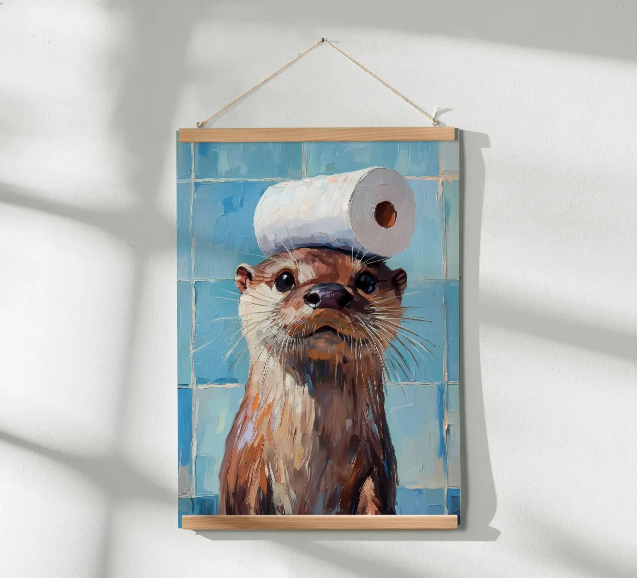 Otter met wc-hoed hahnemühle van Adrian Patel