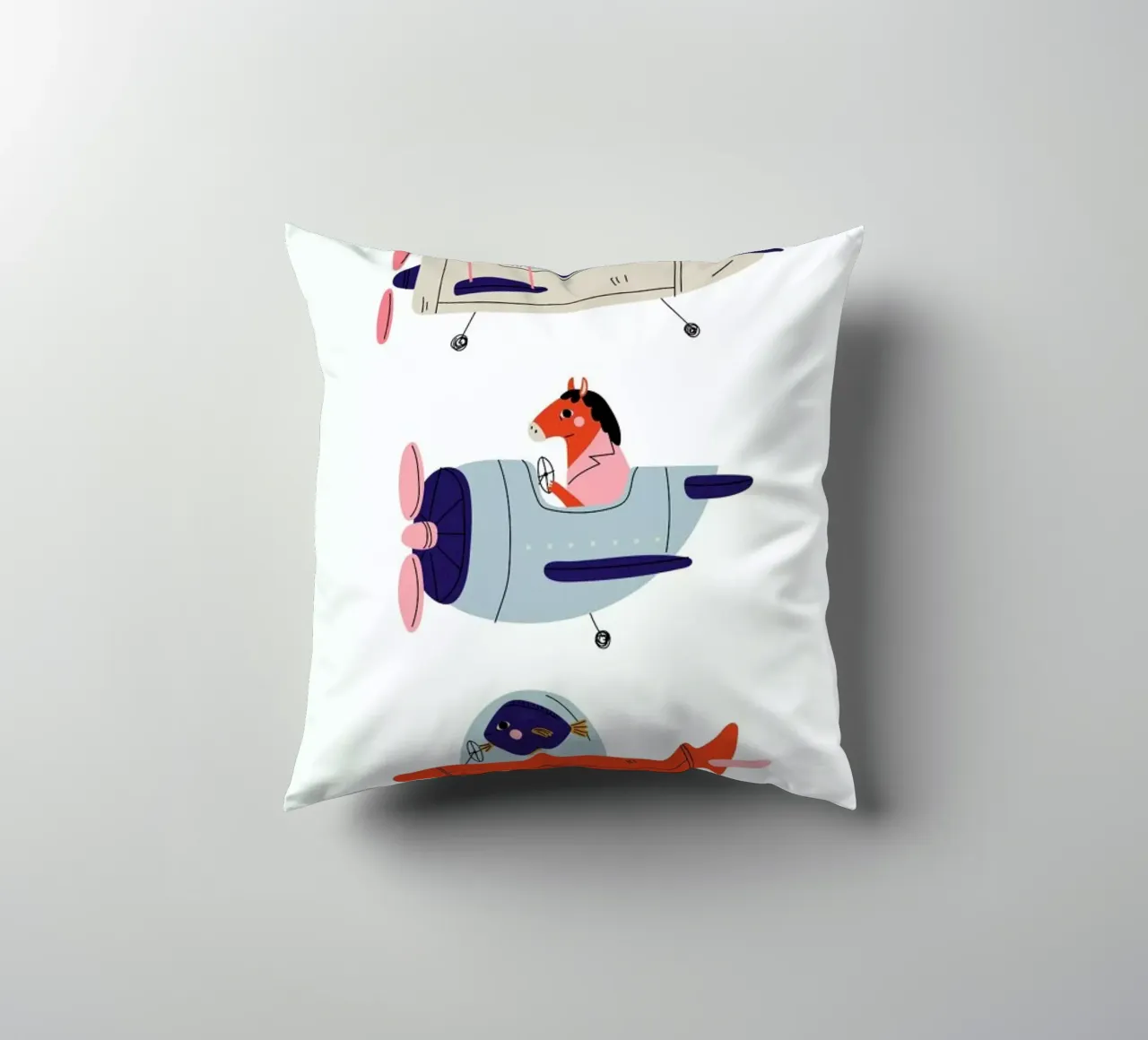 Aeroplane Race II cuscino da Little Flourishes
