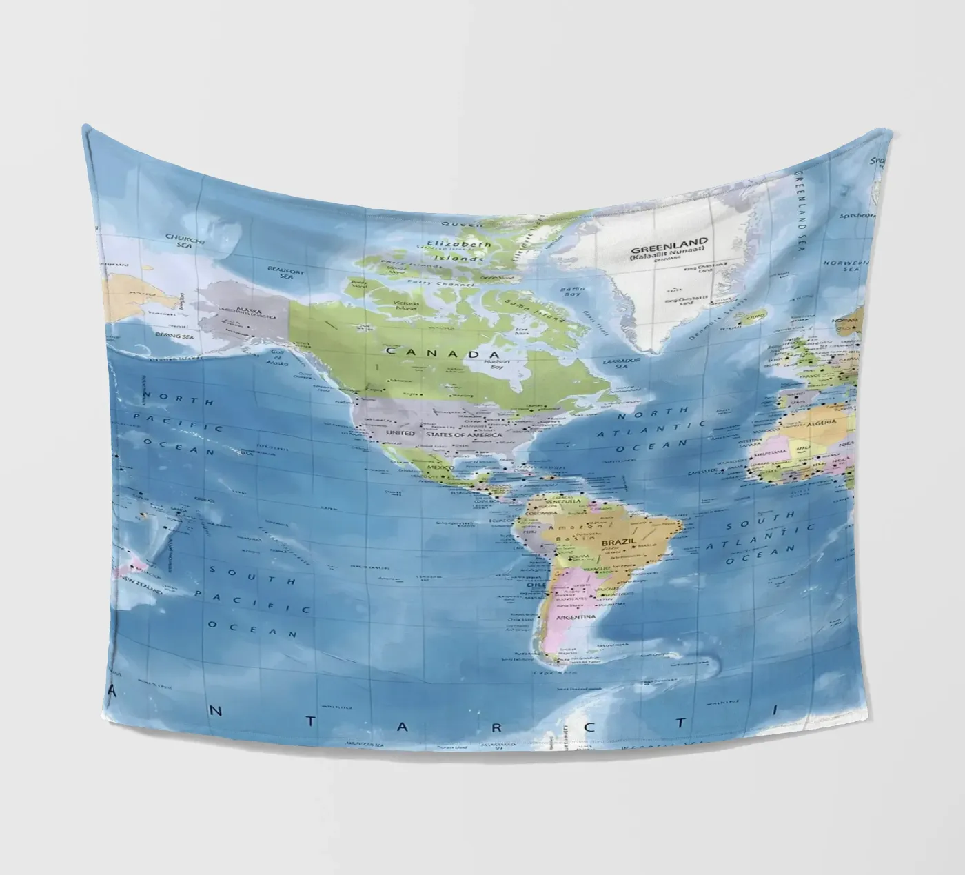 World map fleecedeken van Aiden Garcia