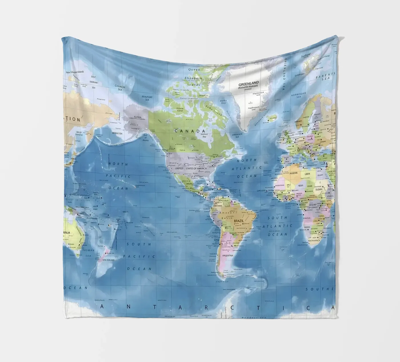 World map fleecedeken van Aiden Garcia