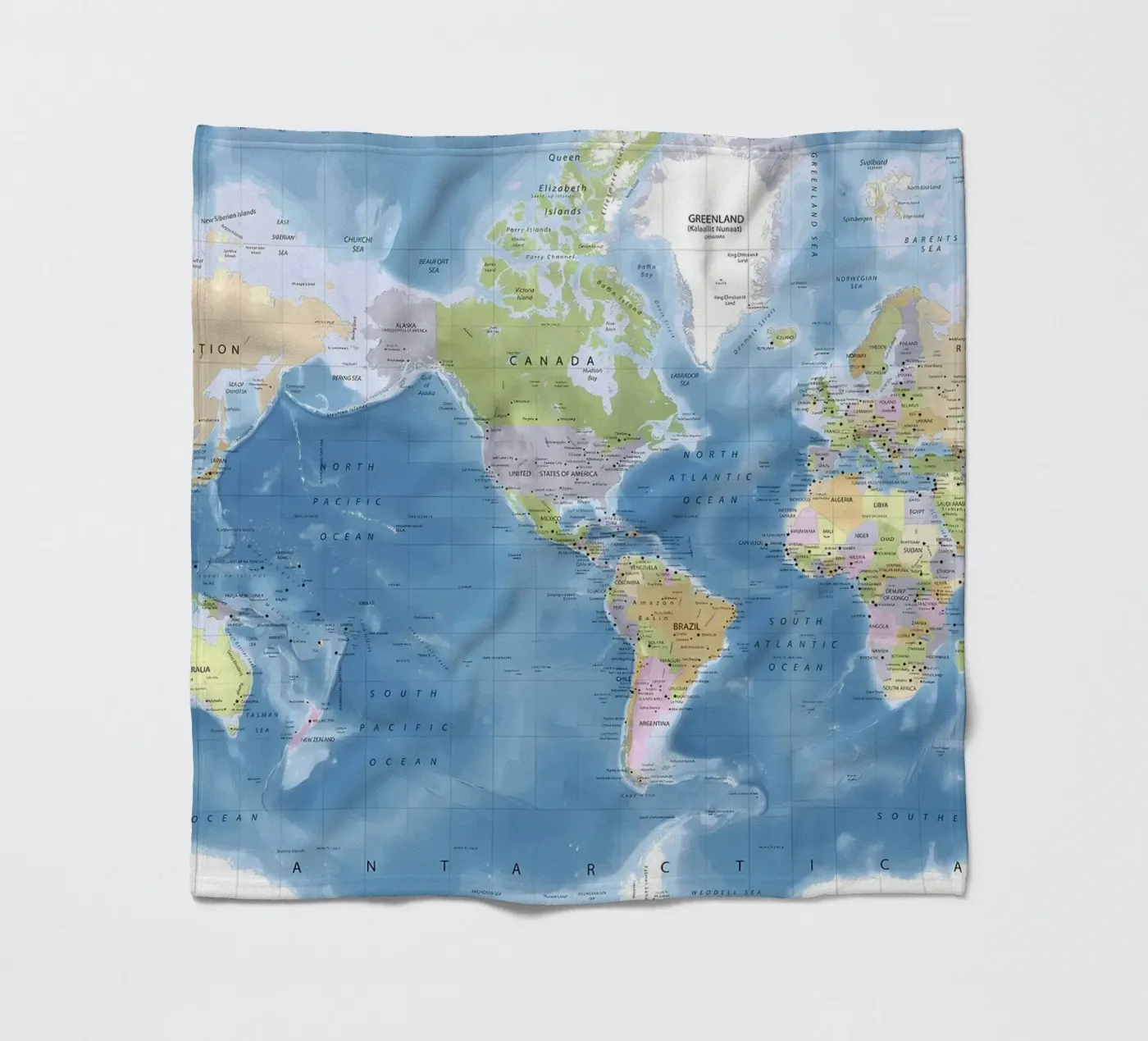 World map fleecedeken van Aiden Garcia