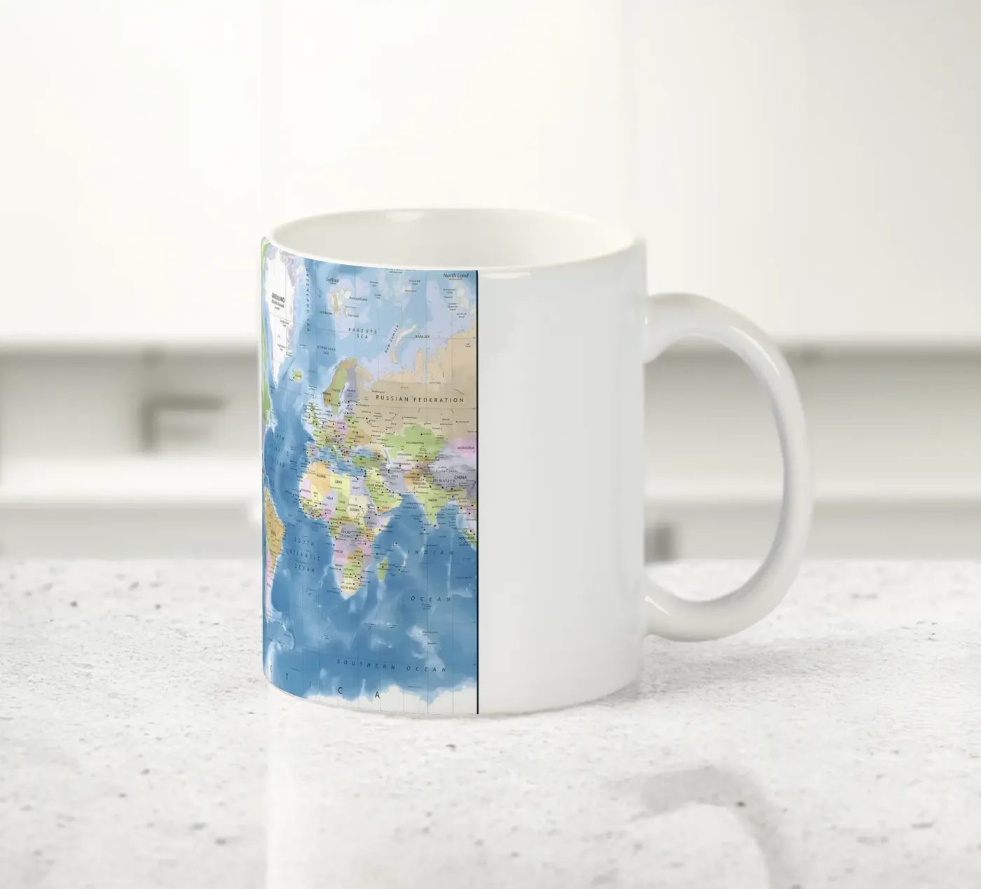 World map ceramic mug by Aiden Garcia