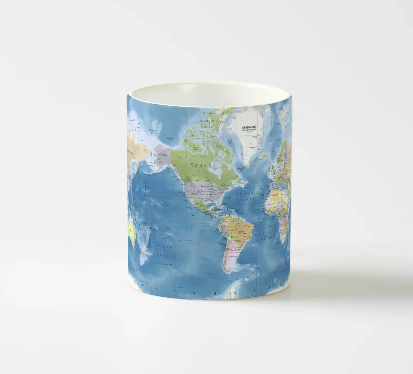 World map ceramic mug by Aiden Garcia