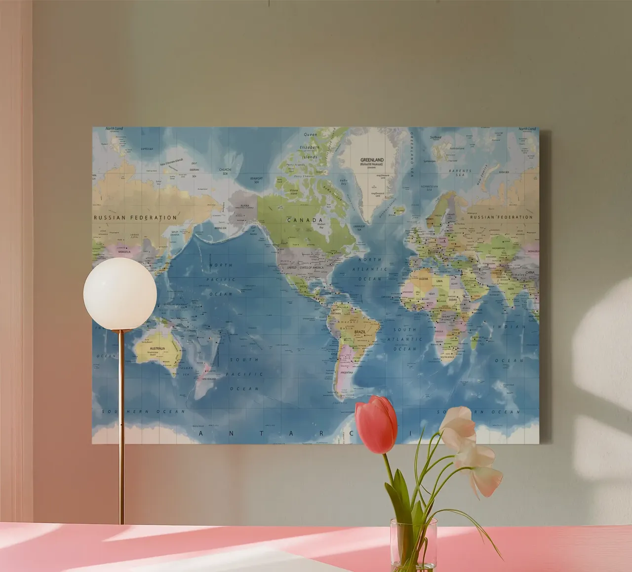 World map canvas by Aiden Garcia
