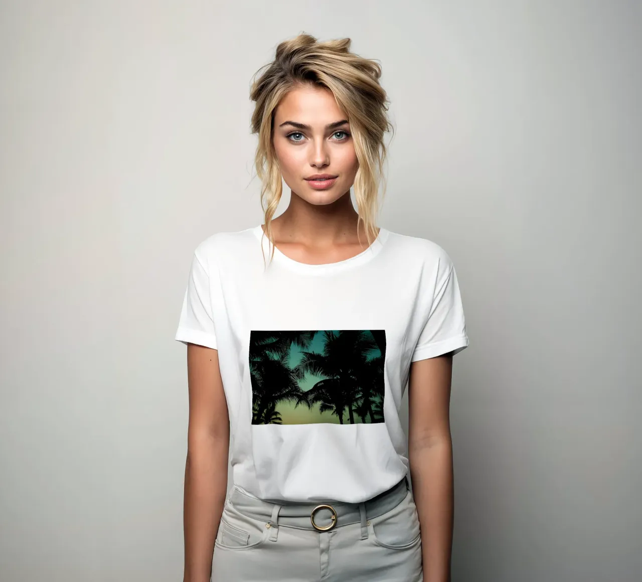 Palm trees women's fitted t-shirt by Matthew Katz