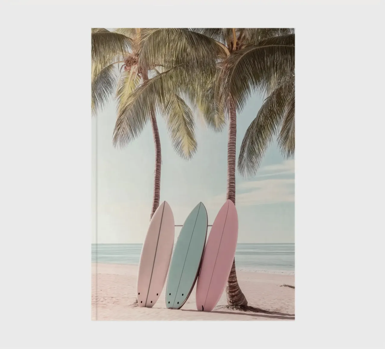 Summer Vibes Surfboards & Palms notebook by Indigo Tides Art