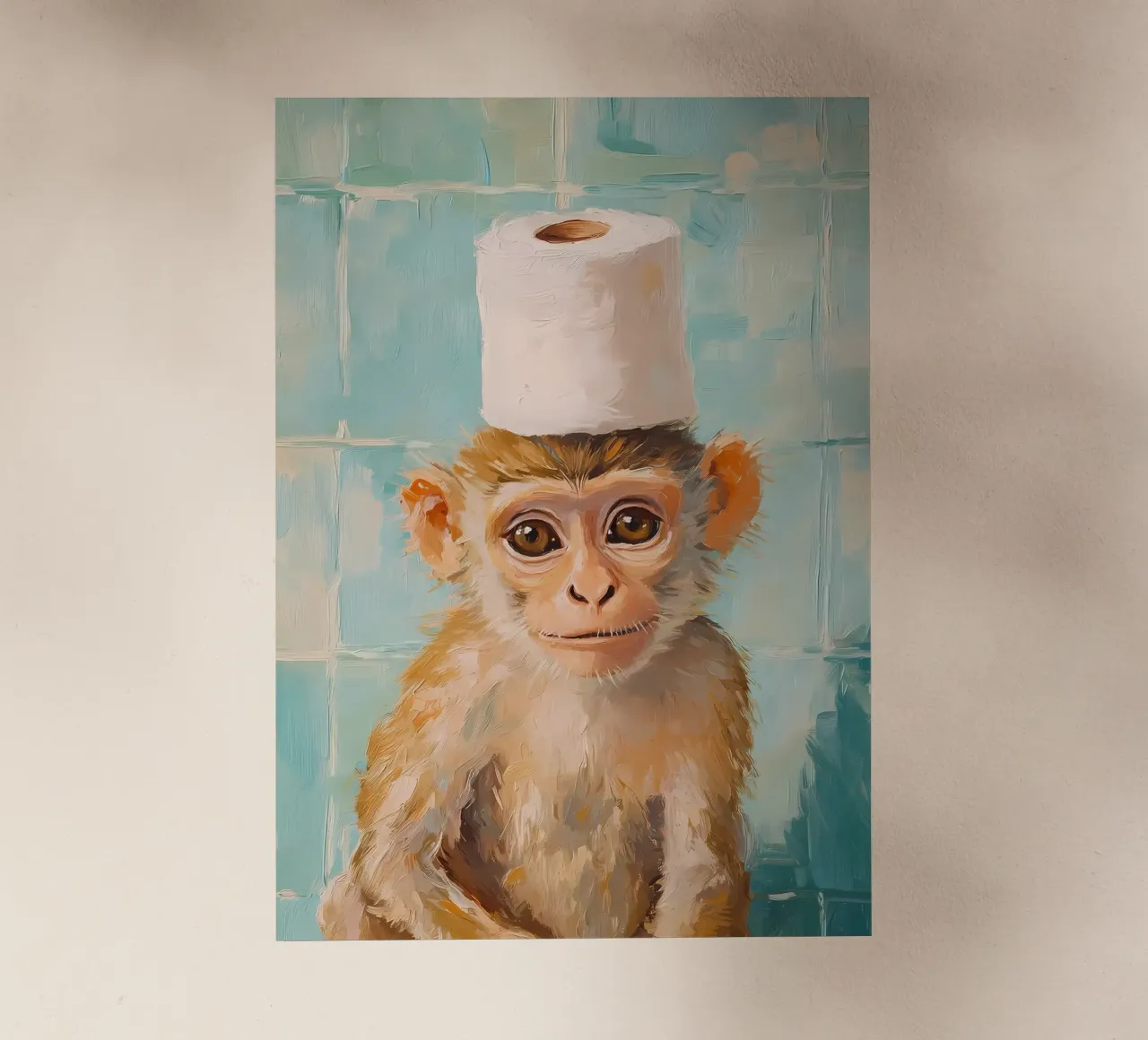 Monkey with Toilet Paper Hat backlit film by Adrian Patel
