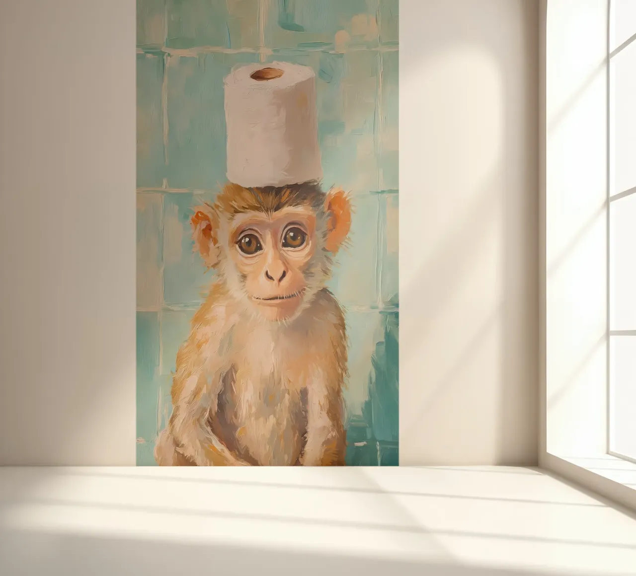 Monkey with Toilet Paper Hat photo wallpaper by Adrian Patel