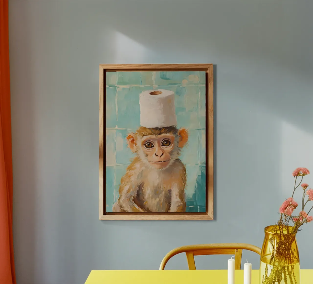 Monkey with Toilet Paper Hat forex plate by Adrian Patel