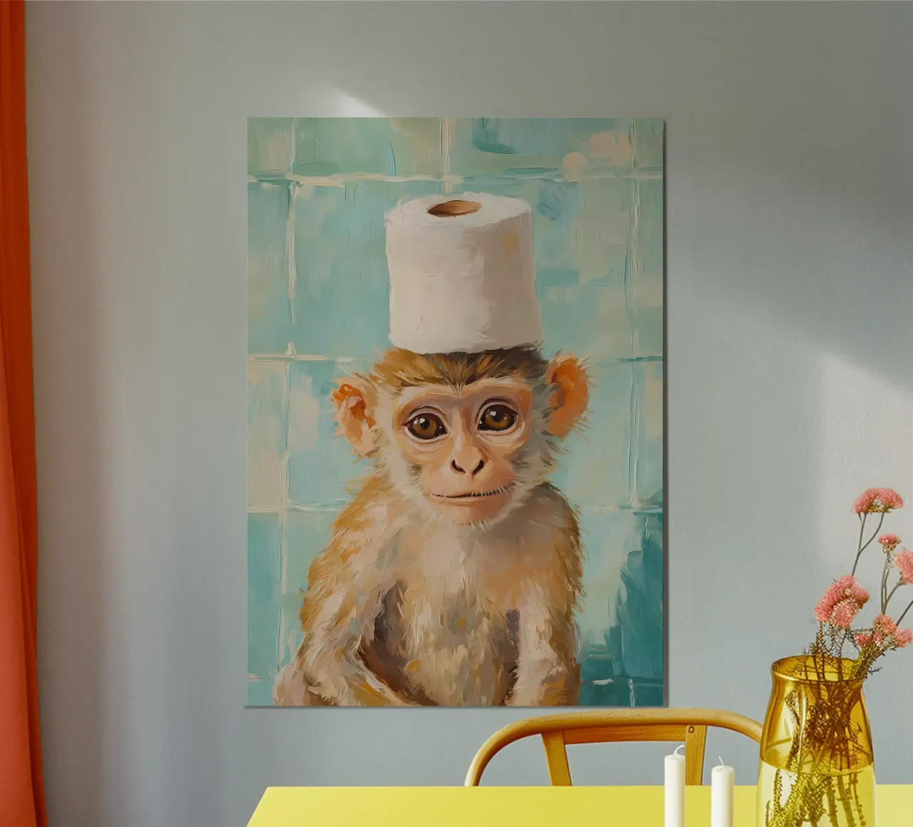 Affe mit Toilettenpapierhut Hahnemühle von Adrian Patel