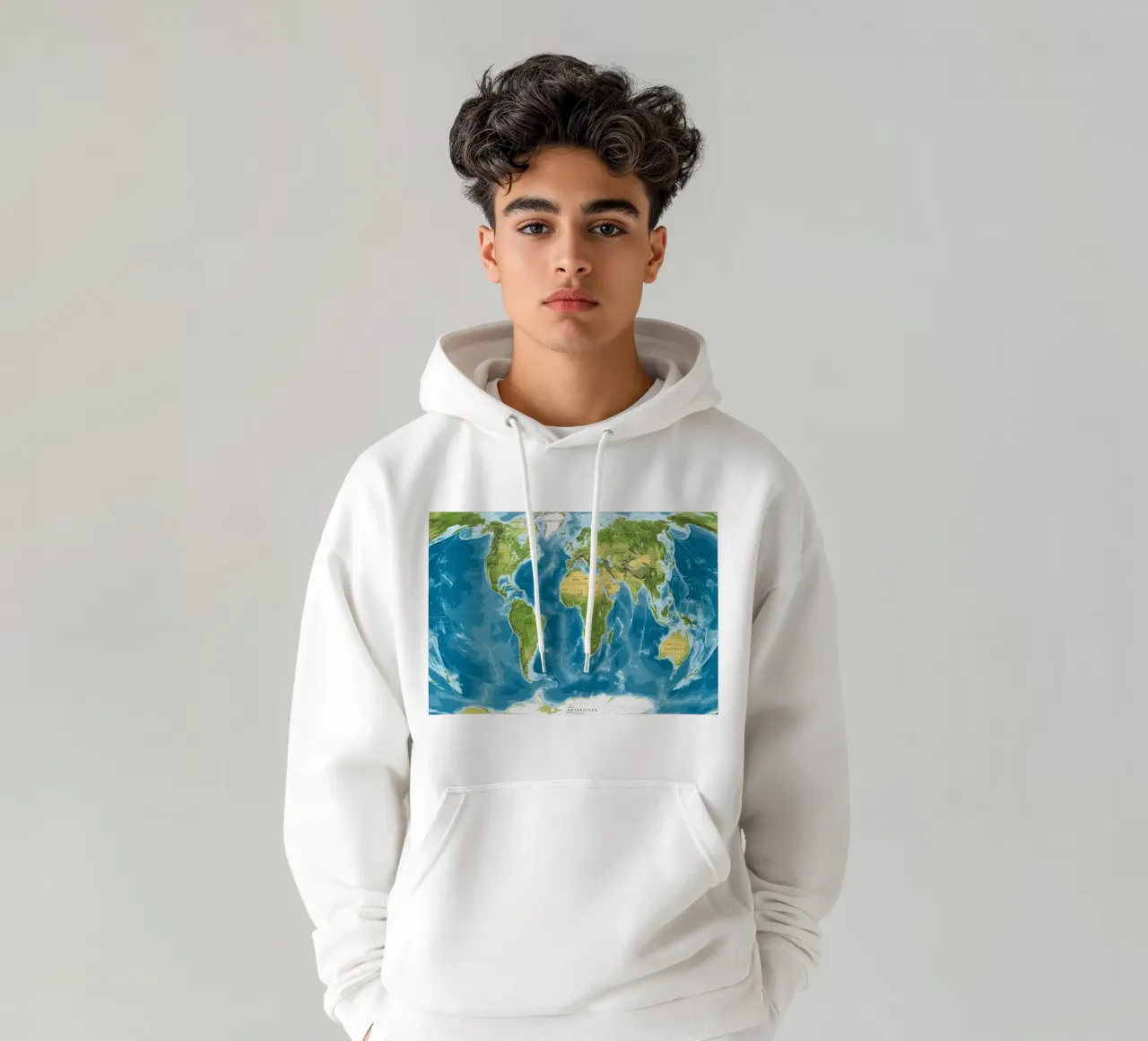 Mappa del mondo fisico felpa con cappuccio da Aiden Garcia