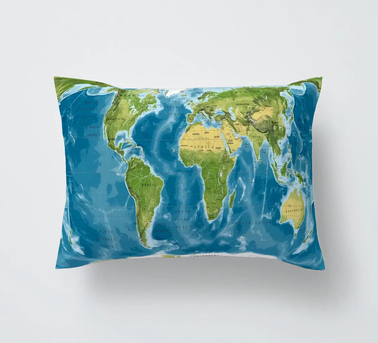 Mappa del mondo fisico cuscino da Aiden Garcia