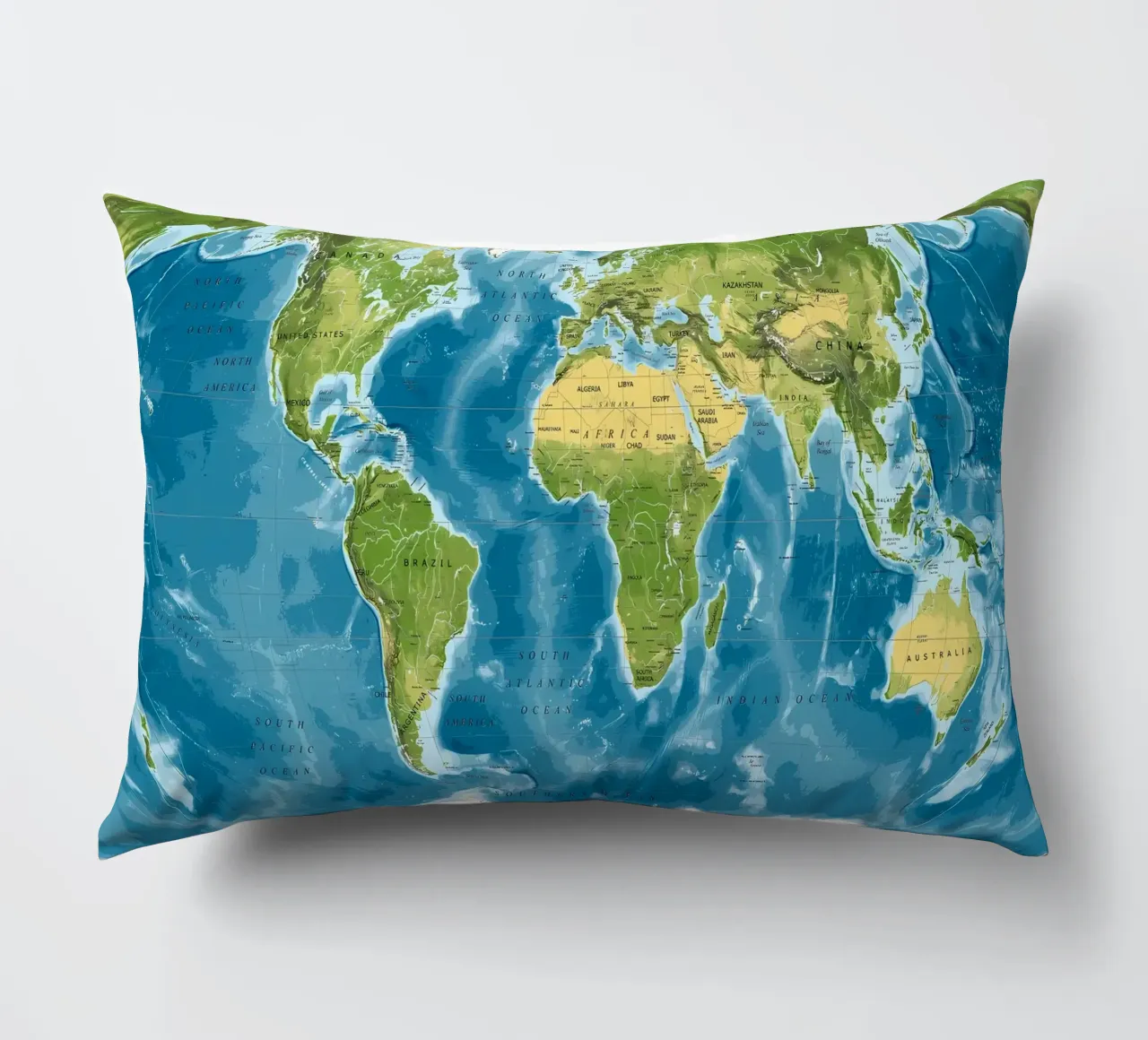 Mappa del mondo fisico cuscino da Aiden Garcia