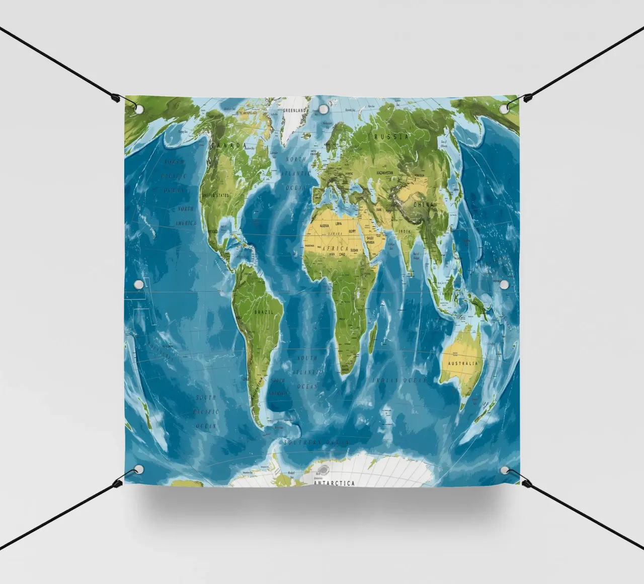 Mappa del mondo fisico telo in pvc da Aiden Garcia