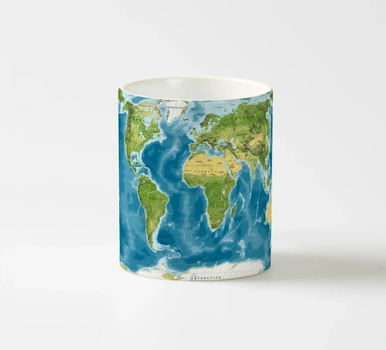 Mappa del mondo fisico tazza in ceramica da Aiden Garcia