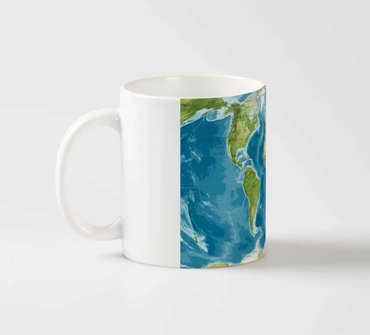 Mappa del mondo fisico tazza in ceramica da Aiden Garcia