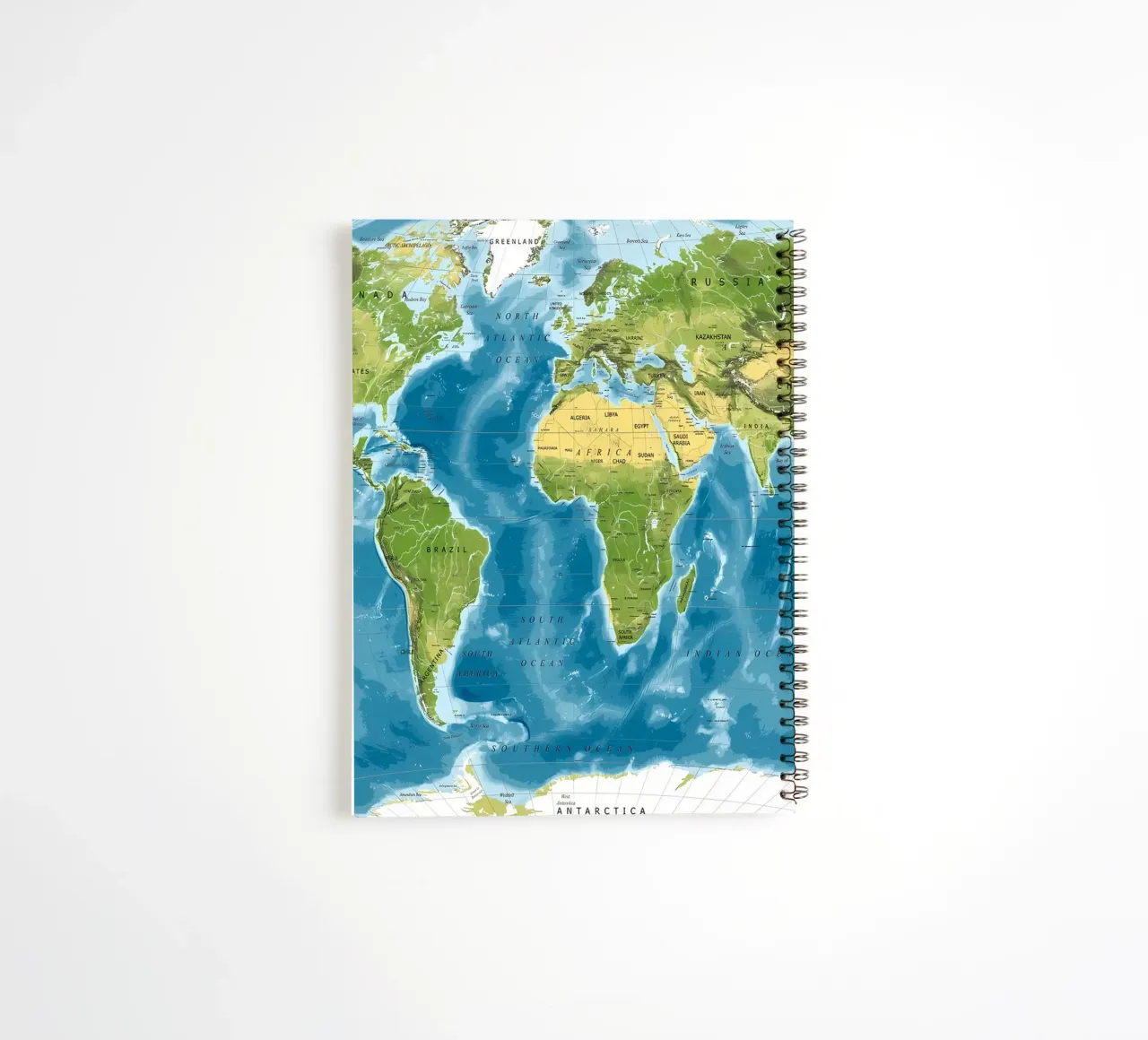 Physical world map spiral notebook by Aiden Garcia