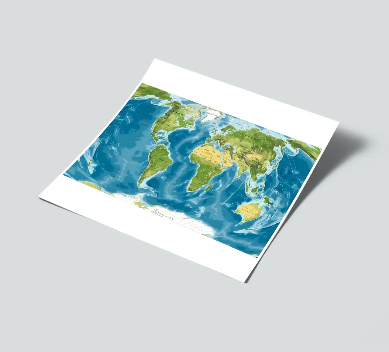 Physical world map sticker sheet by Aiden Garcia