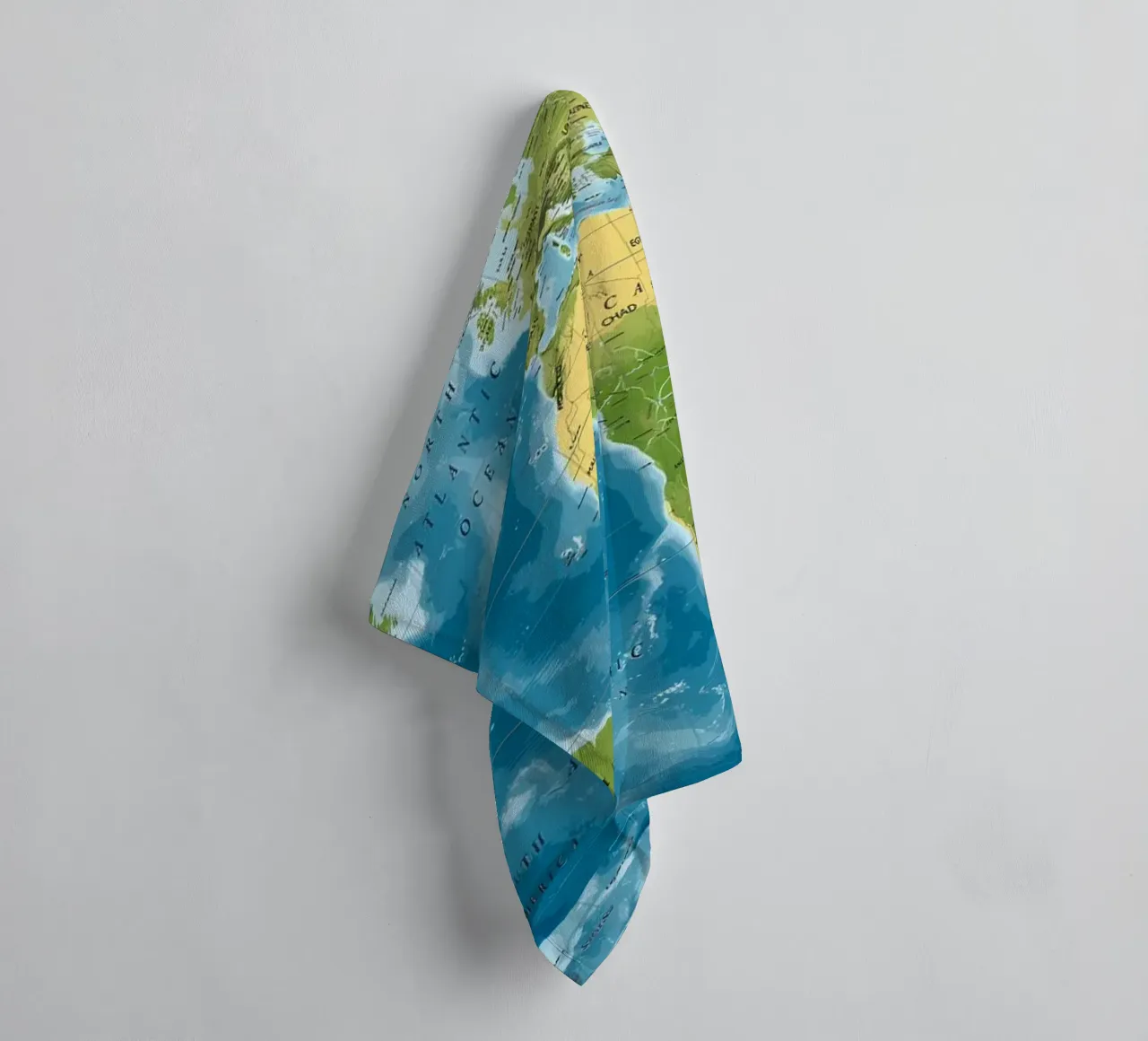 Physical world map towel by Aiden Garcia