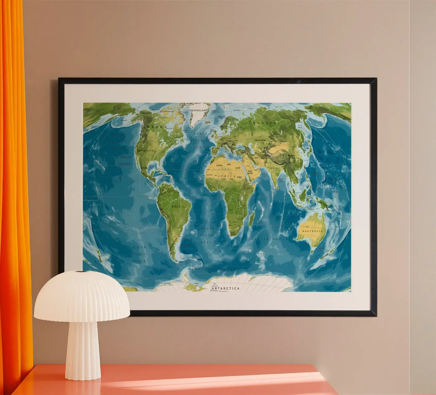 Physical world map poster by Aiden Garcia