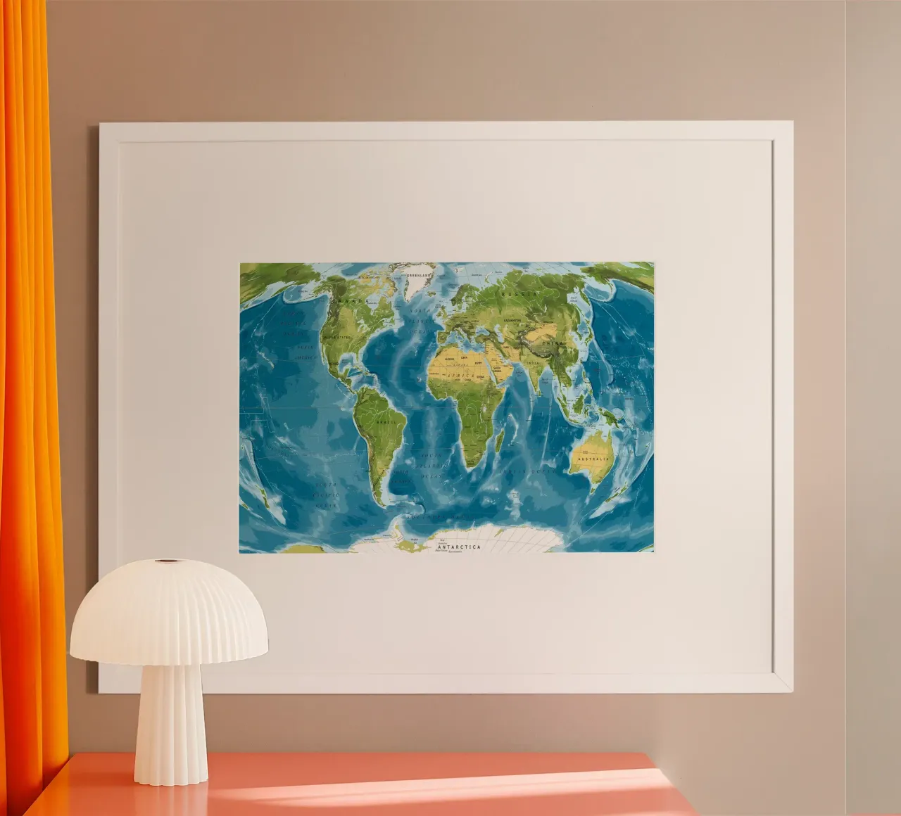 Physical world map hahnemühle by Aiden Garcia