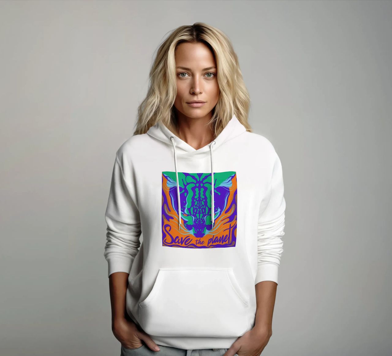Save the Planet felpa con cappuccio da Kika illu