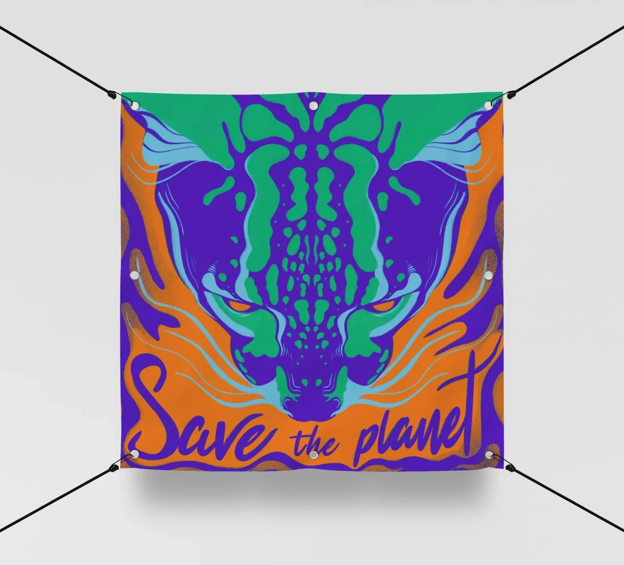 Save the Planet telo in pvc da Kika illu