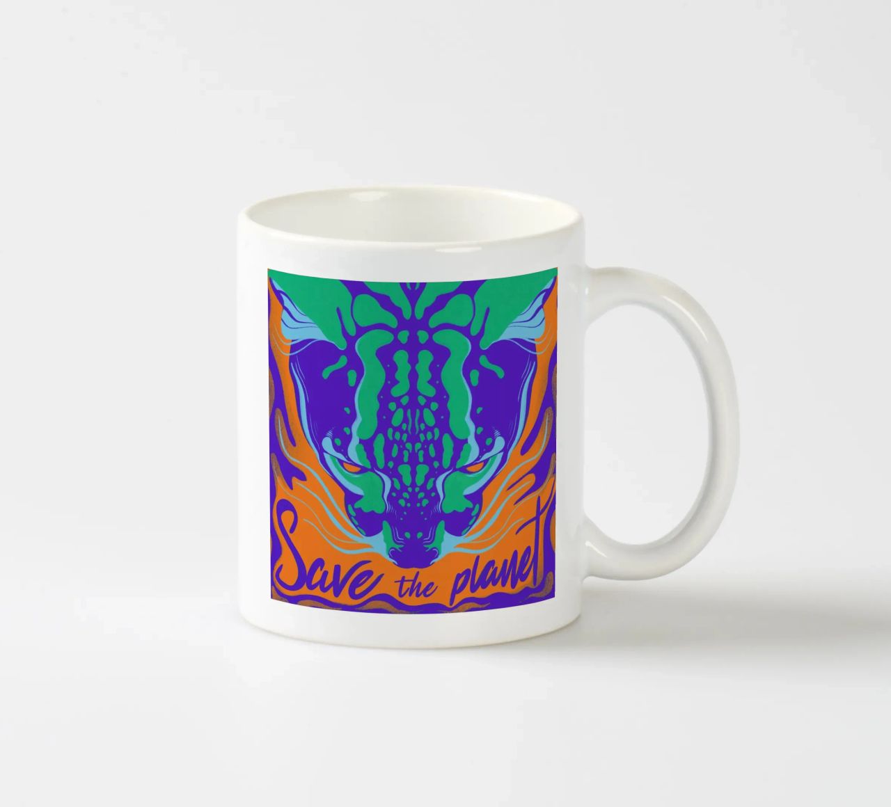 Save the Planet tazza in ceramica da Kika illu