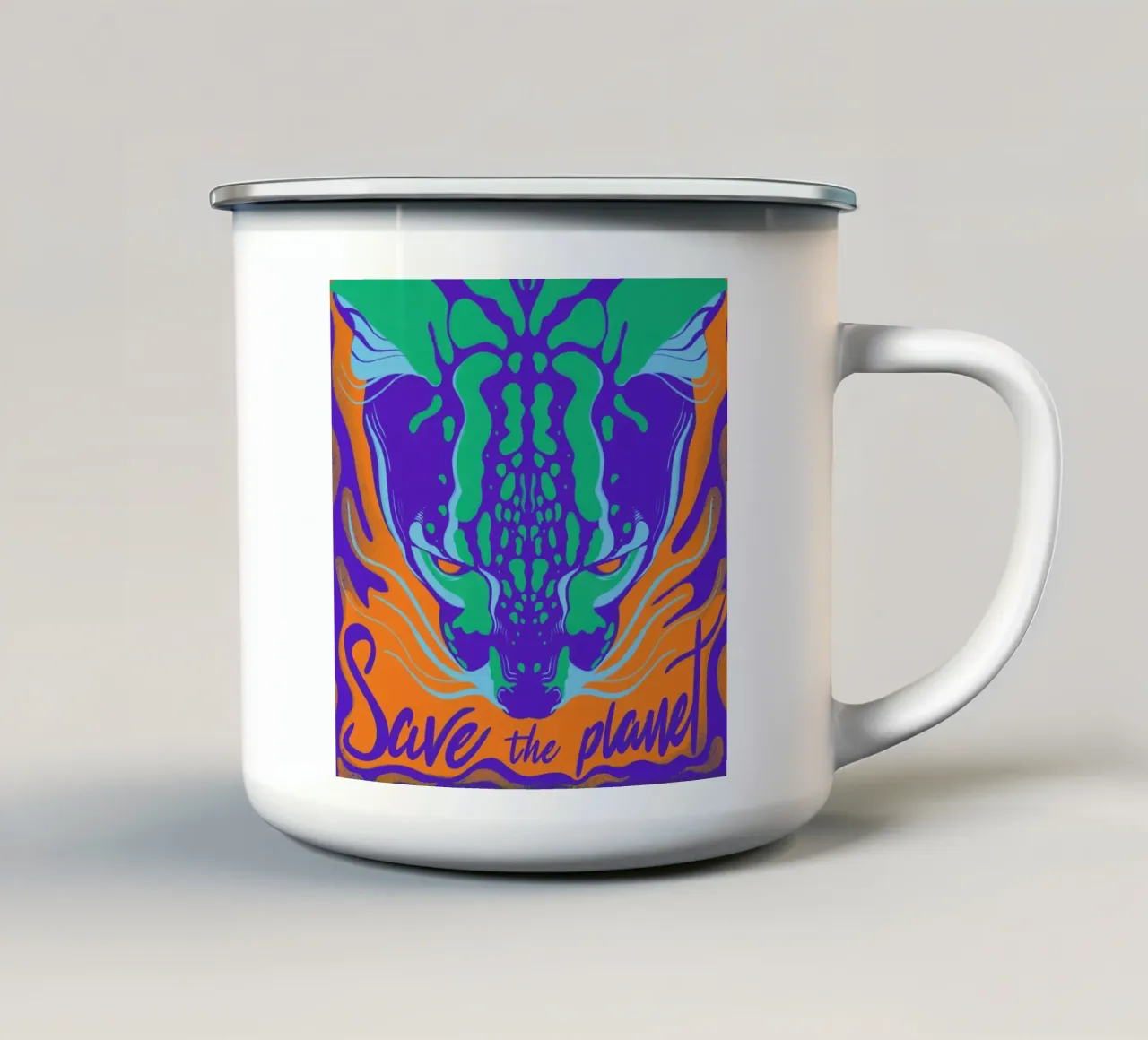 Save the Planet mug en émail de Kika illu