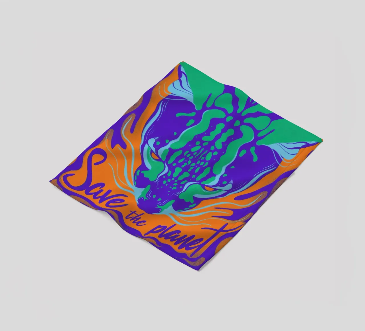 Save the Planet fleece blanket by Kika illu