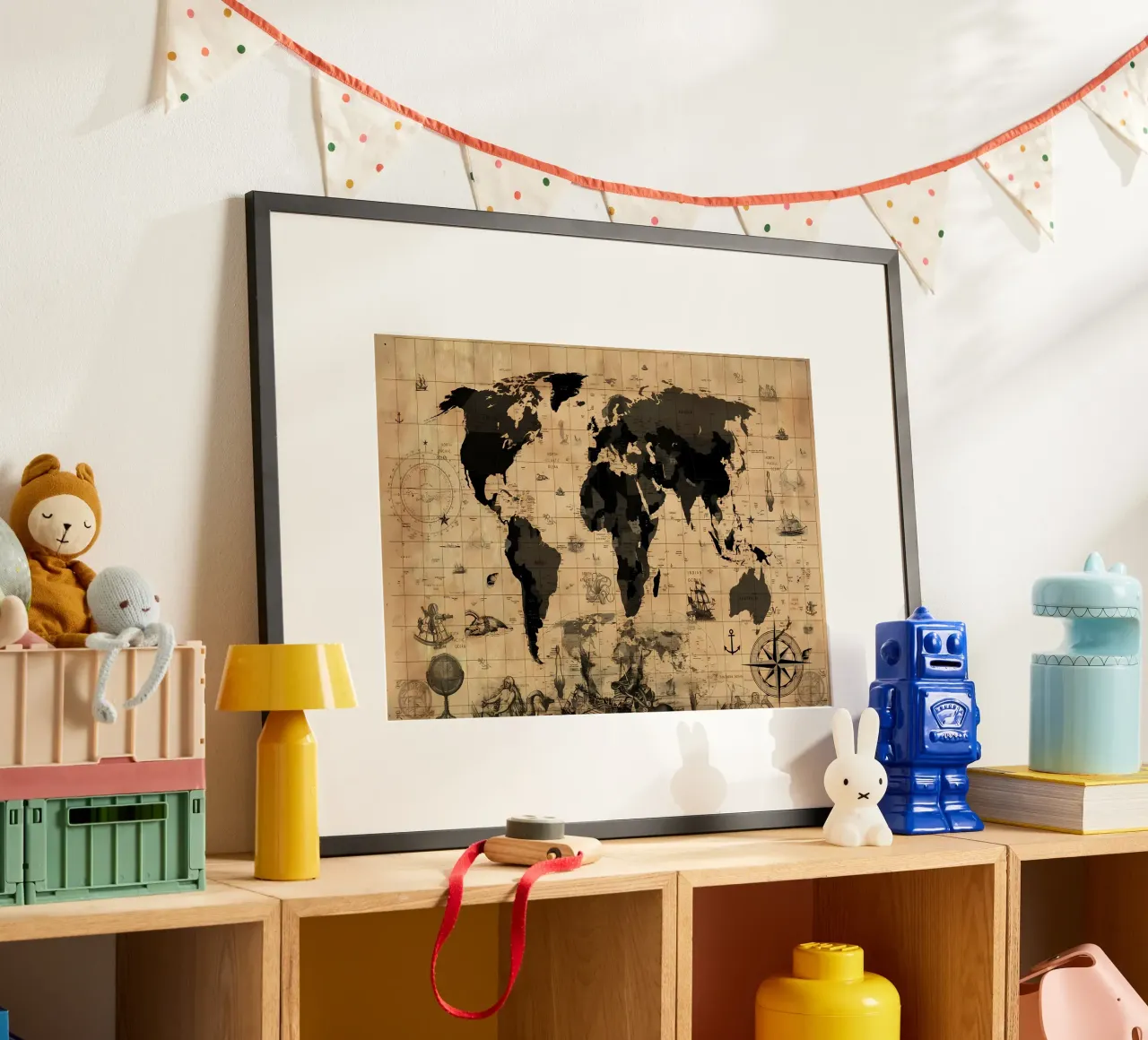 world map vintage sepia hahnemühle by Aiden Garcia