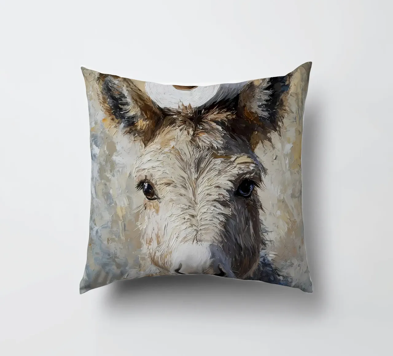 Donkey with Toilet Paper decorative cushion by Adrian Patel