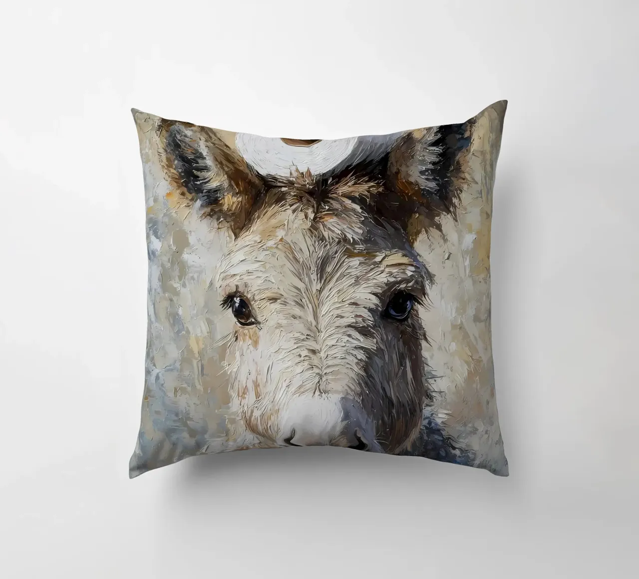 Donkey with Toilet Paper decorative cushion by Adrian Patel