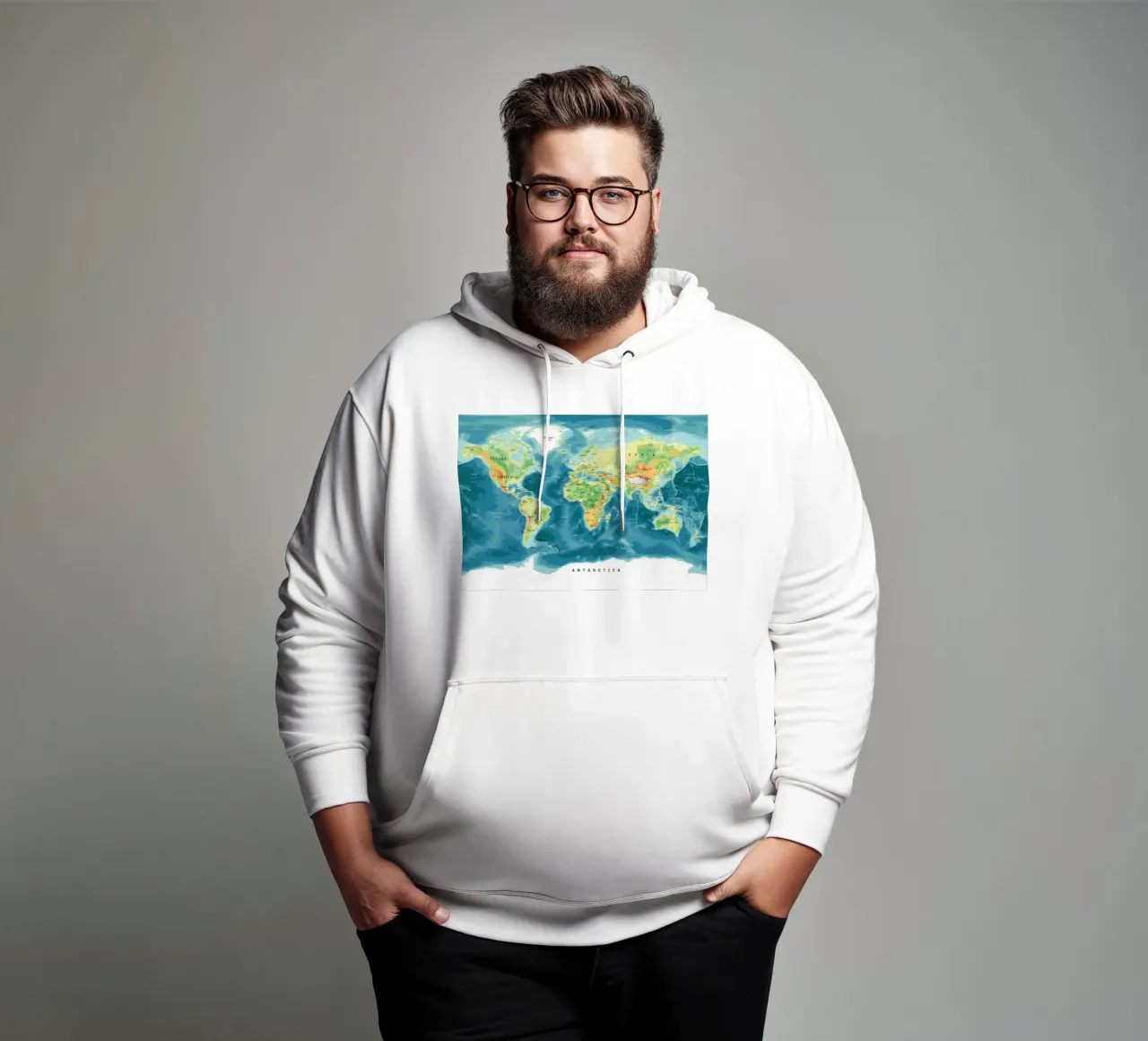 Mappa del mondo felpa con cappuccio da Aiden Garcia