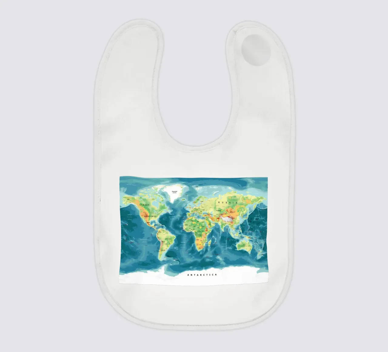 World Map baby bib by Aiden Garcia