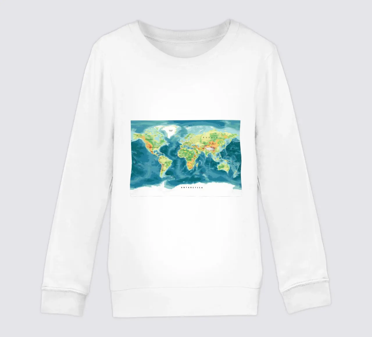World Map kids sweatshirt by Aiden Garcia