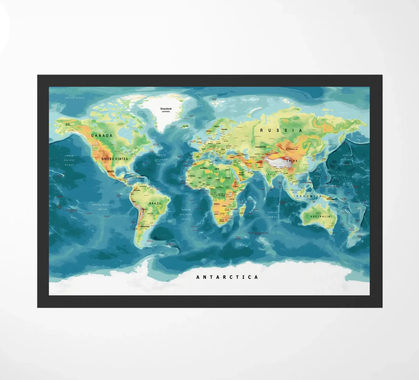 Wereld Kaart deurmat van Aiden Garcia