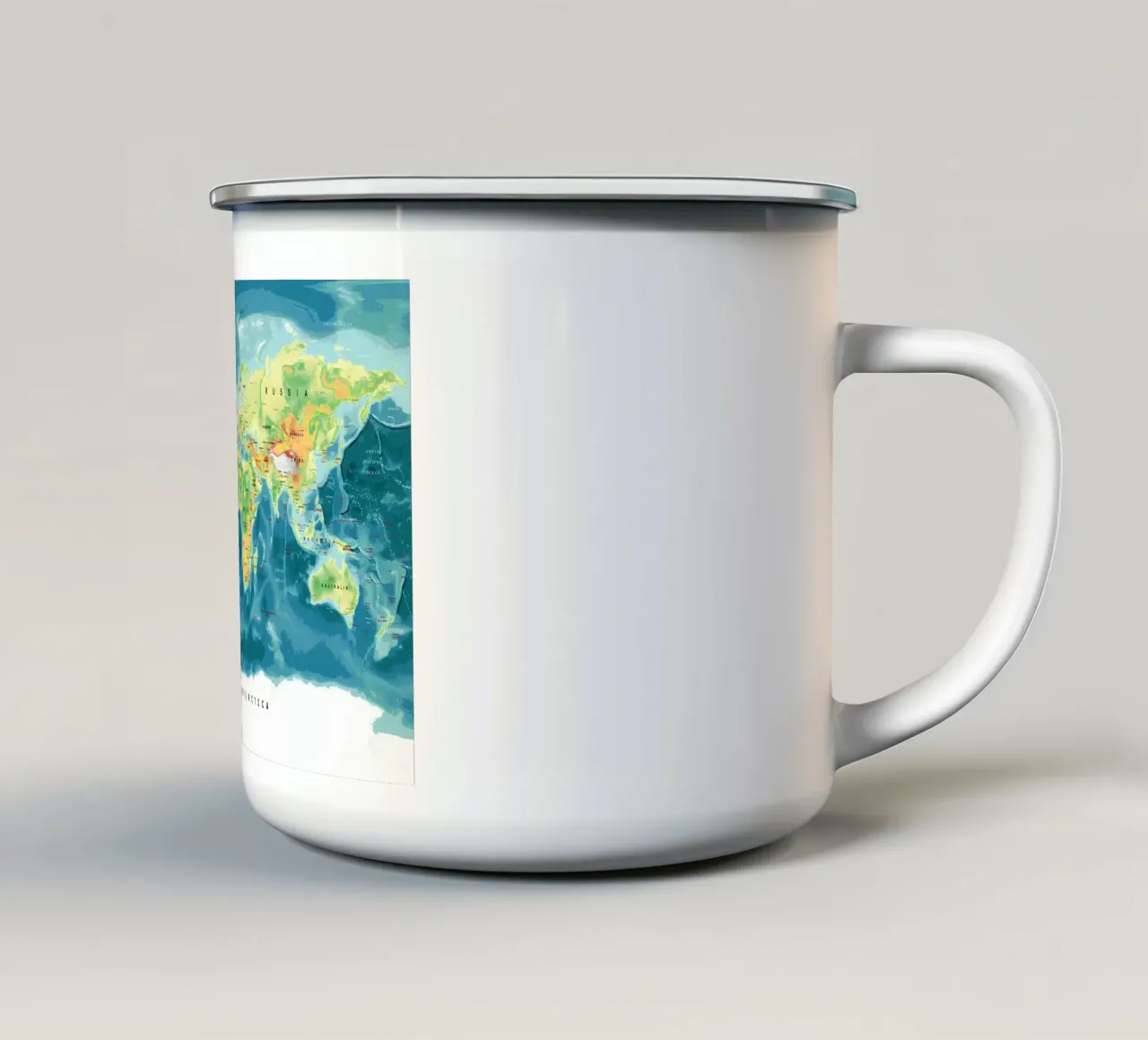 Mappa del mondo tazza in smalto da Aiden Garcia