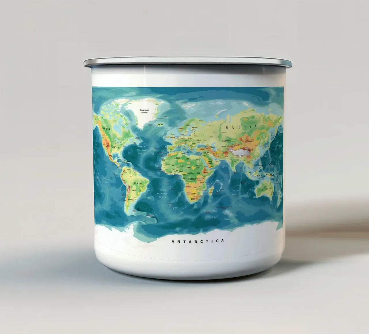 Mappa del mondo tazza in smalto da Aiden Garcia