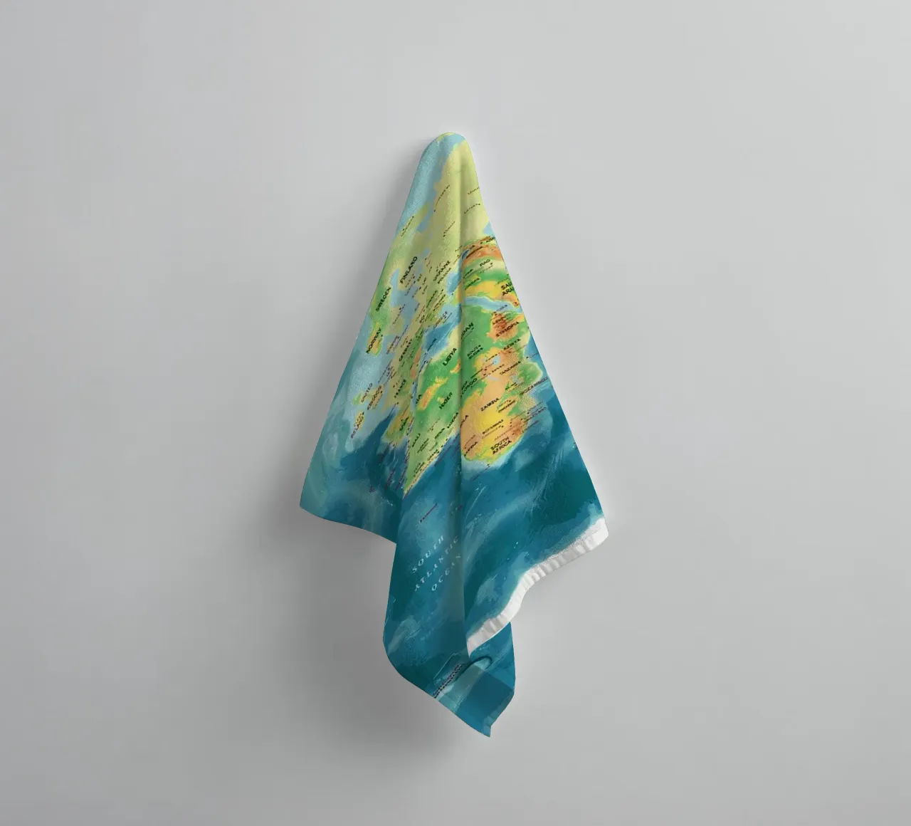 World Map towel by Aiden Garcia