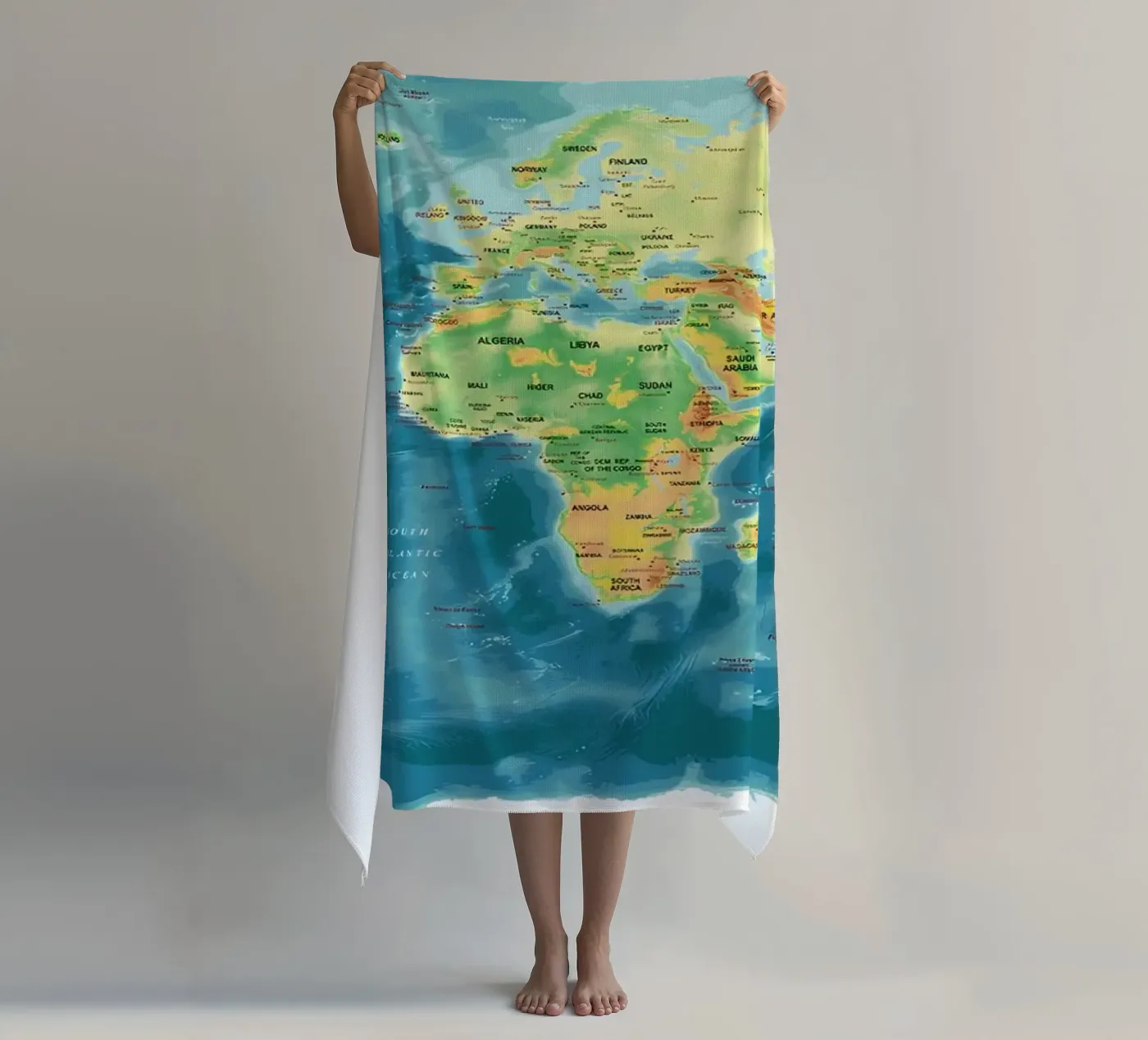World Map beach towel by Aiden Garcia