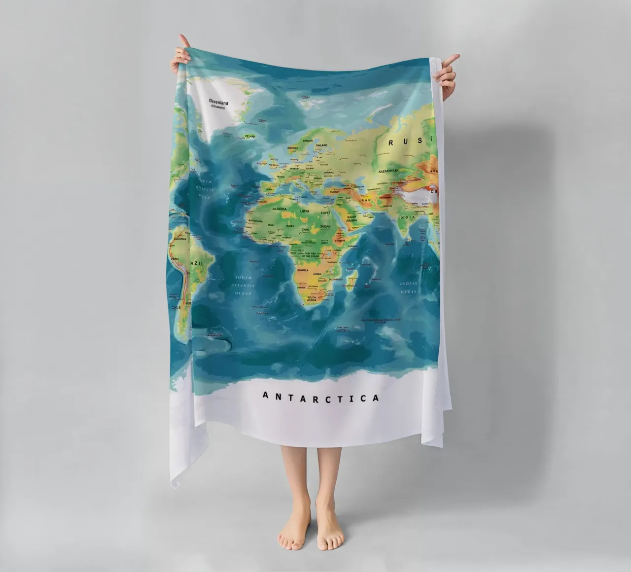 Wereld Kaart strandhanddoek van Aiden Garcia