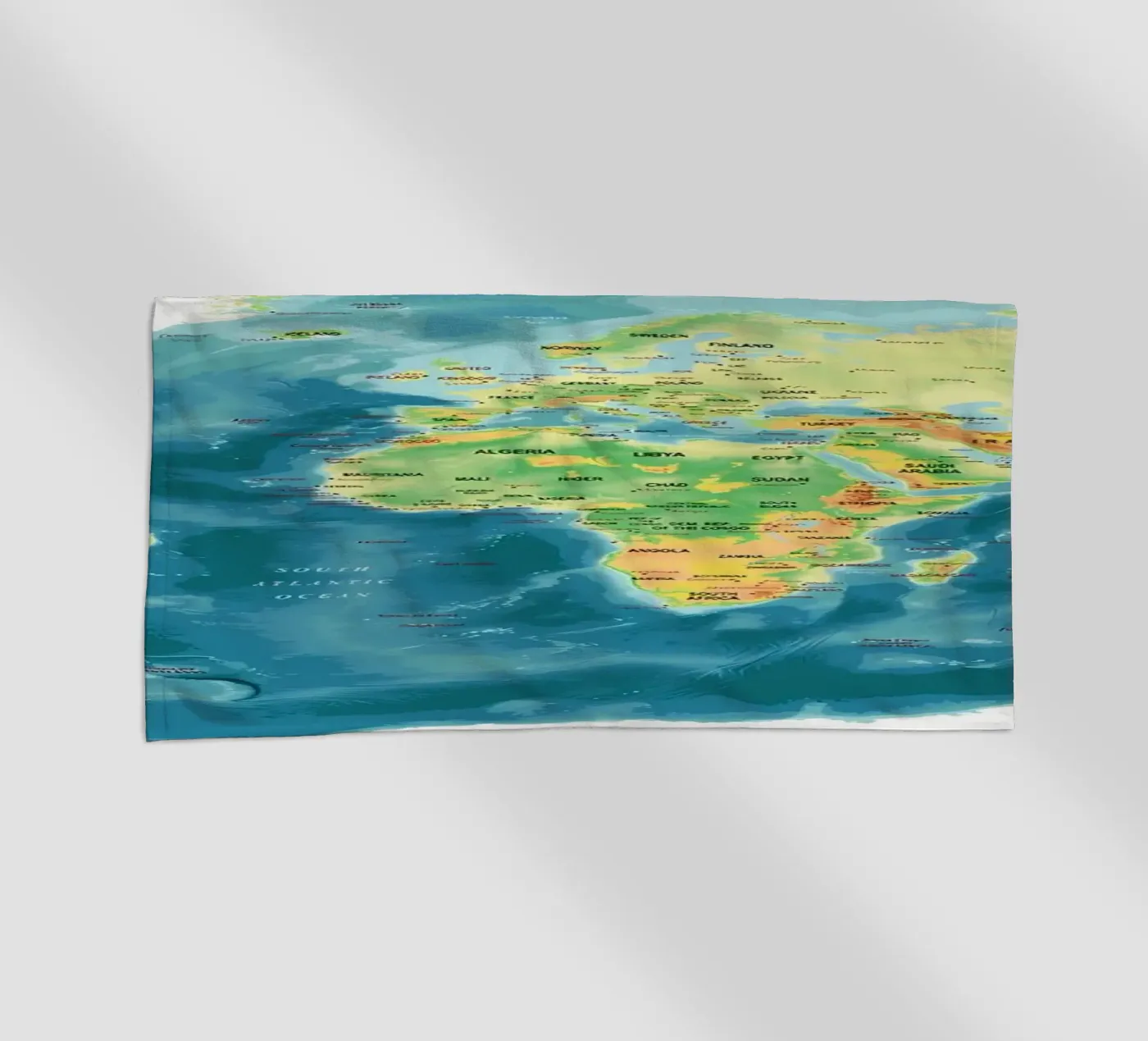 World Map beach towel by Aiden Garcia