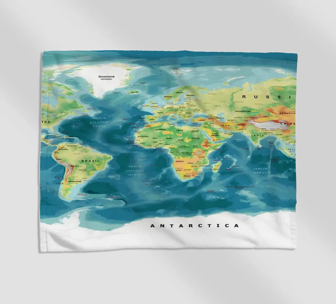 Wereld Kaart strandhanddoek van Aiden Garcia