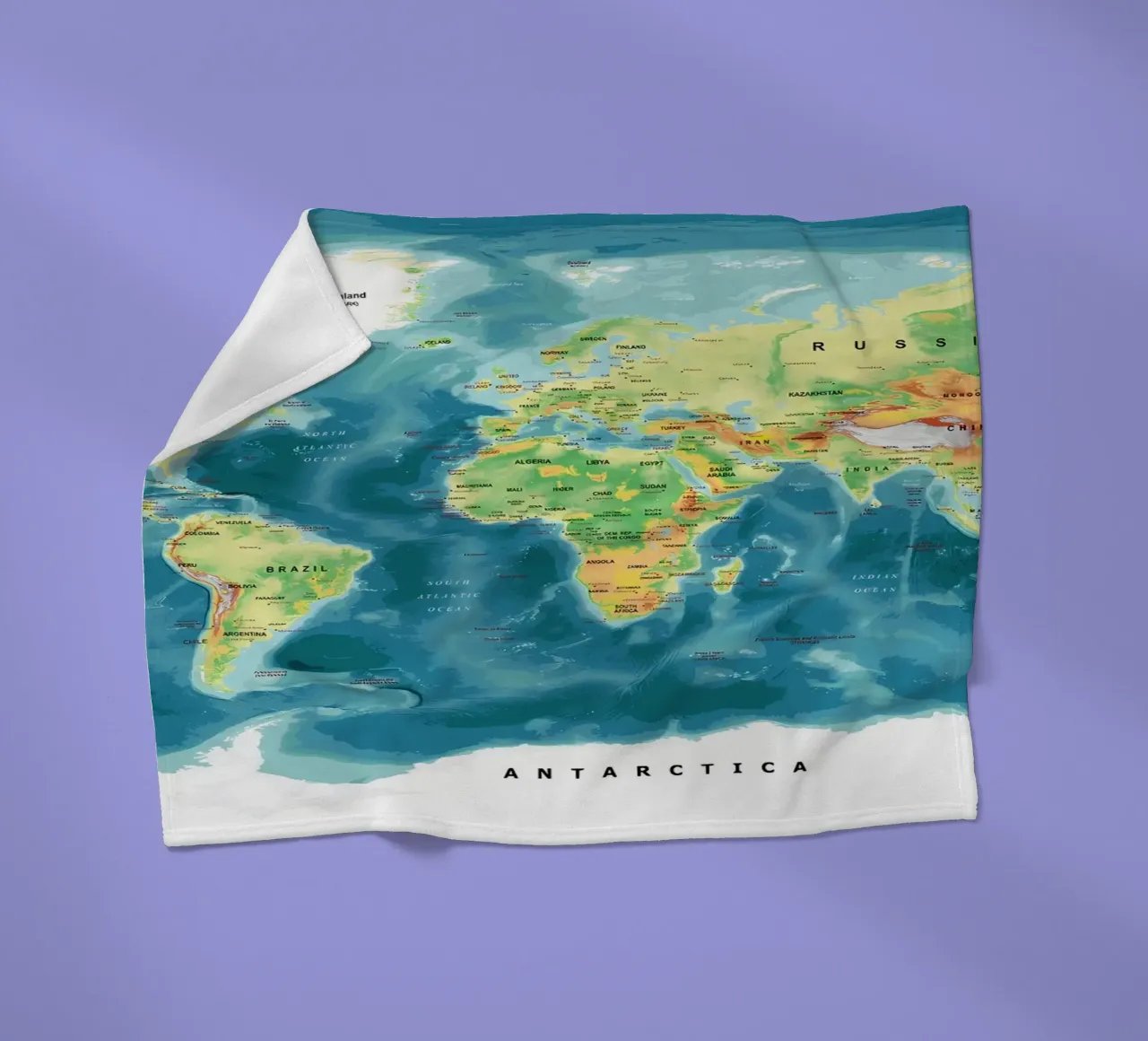 Weltkarte Fleecedecke von Aiden Garcia