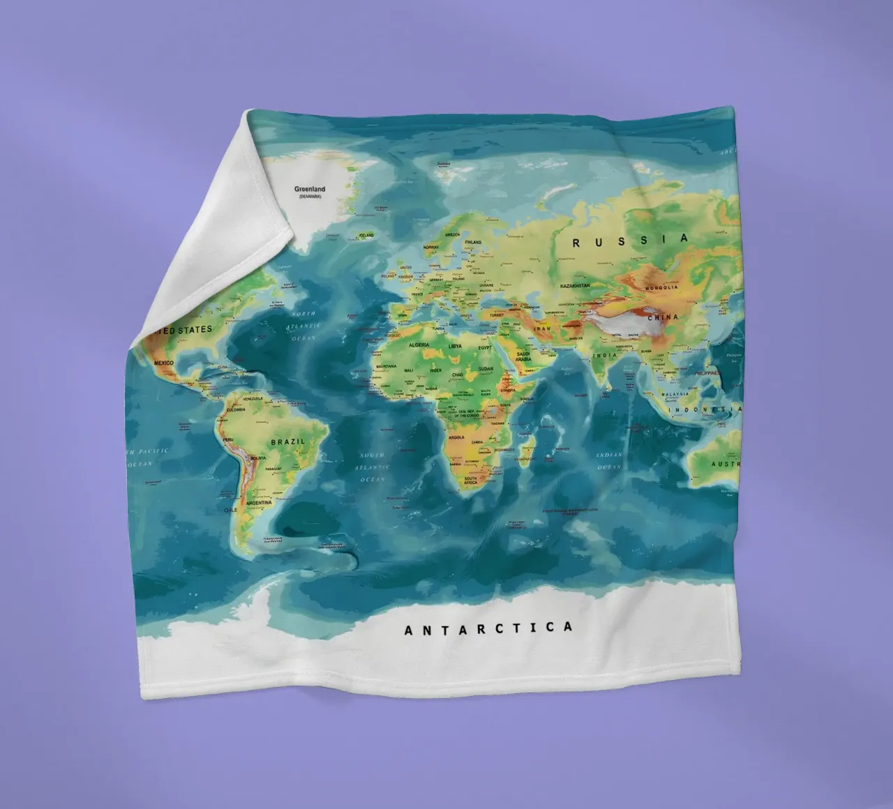Weltkarte Fleecedecke von Aiden Garcia