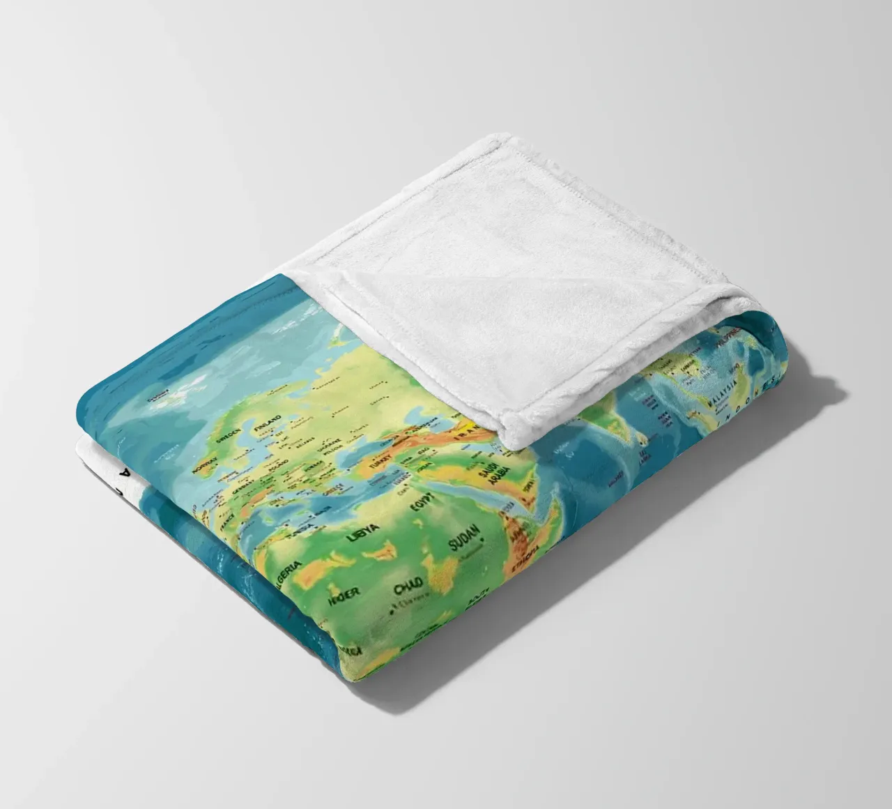 Weltkarte Fleecedecke von Aiden Garcia