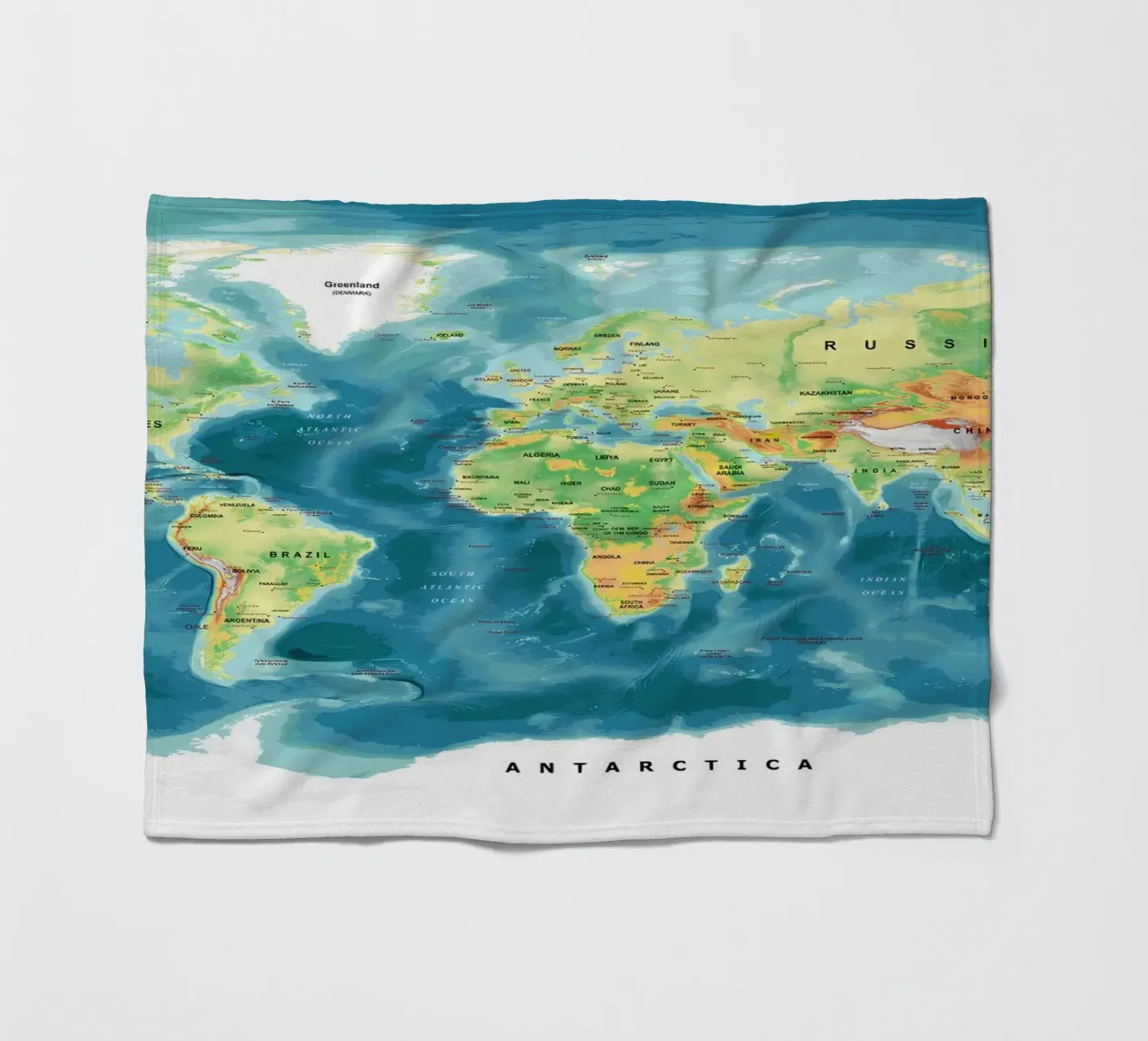 Weltkarte Fleecedecke von Aiden Garcia